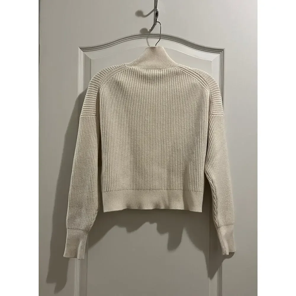 J. Crew Ribbed Cropped turtleneck sweater in stretch yarn